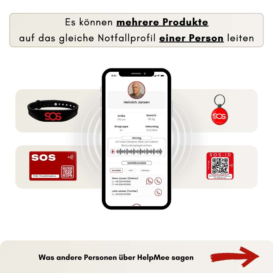 Erwachsenen - Sicherheits - Set mit digitalen Helfer - Infos - HelpMee