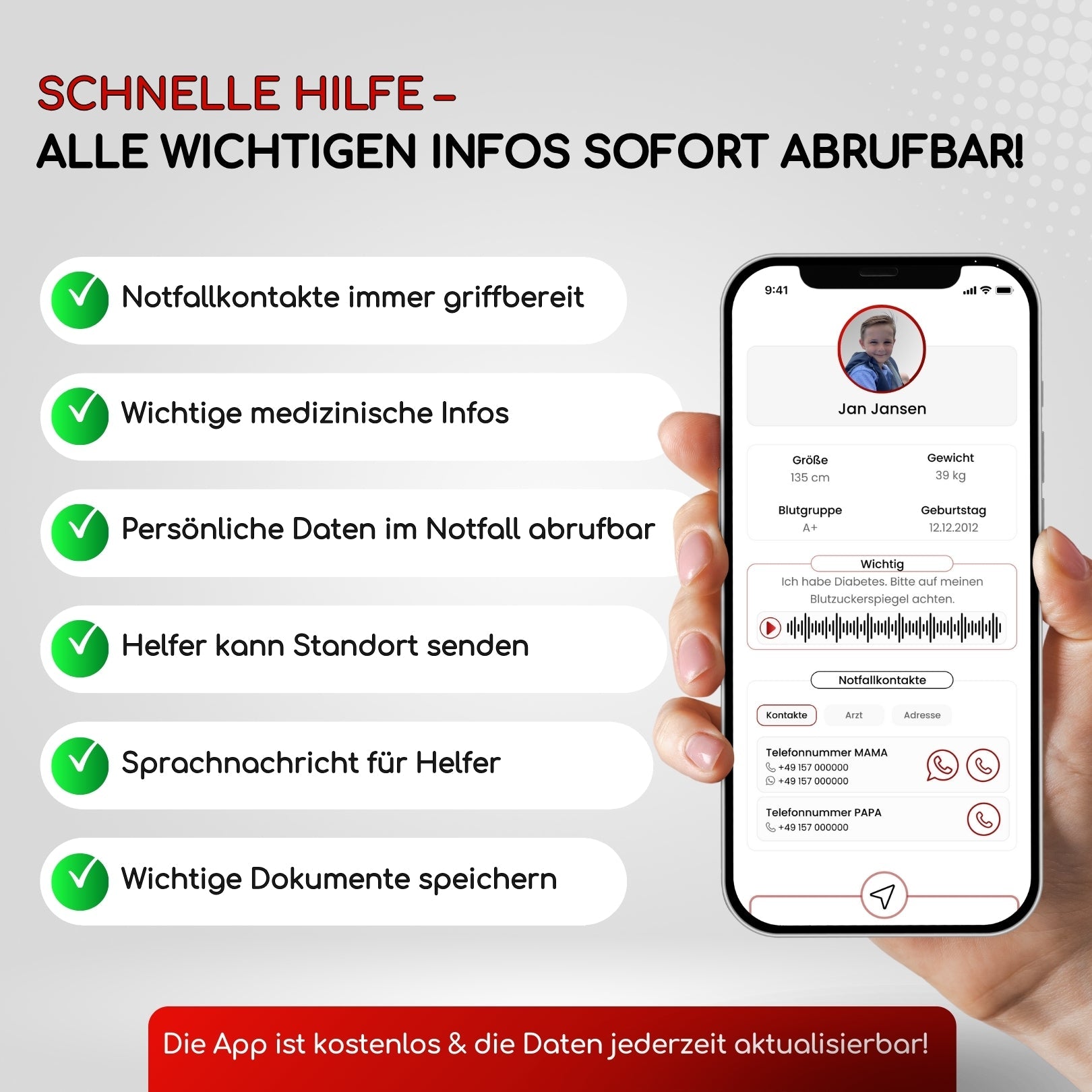 Notfall SOS Karte - HelpMee