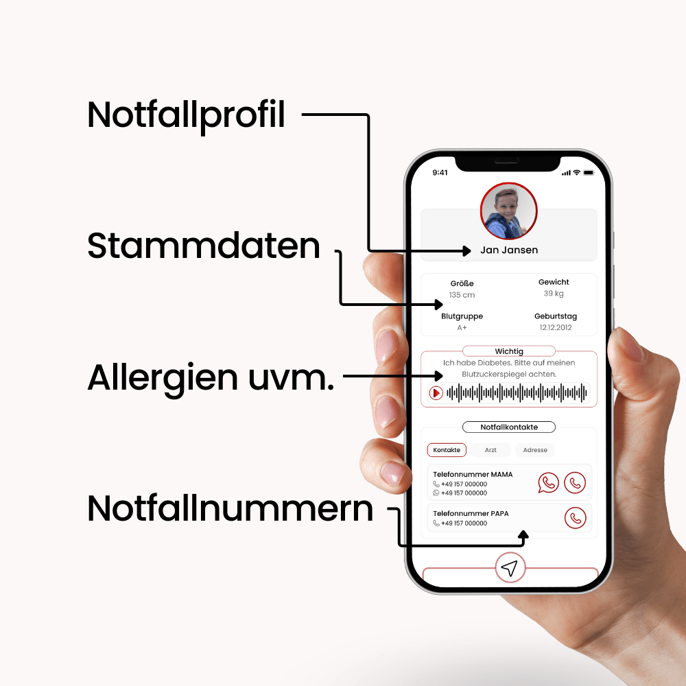 SOS Notfall - Armband Kids - HelpMee