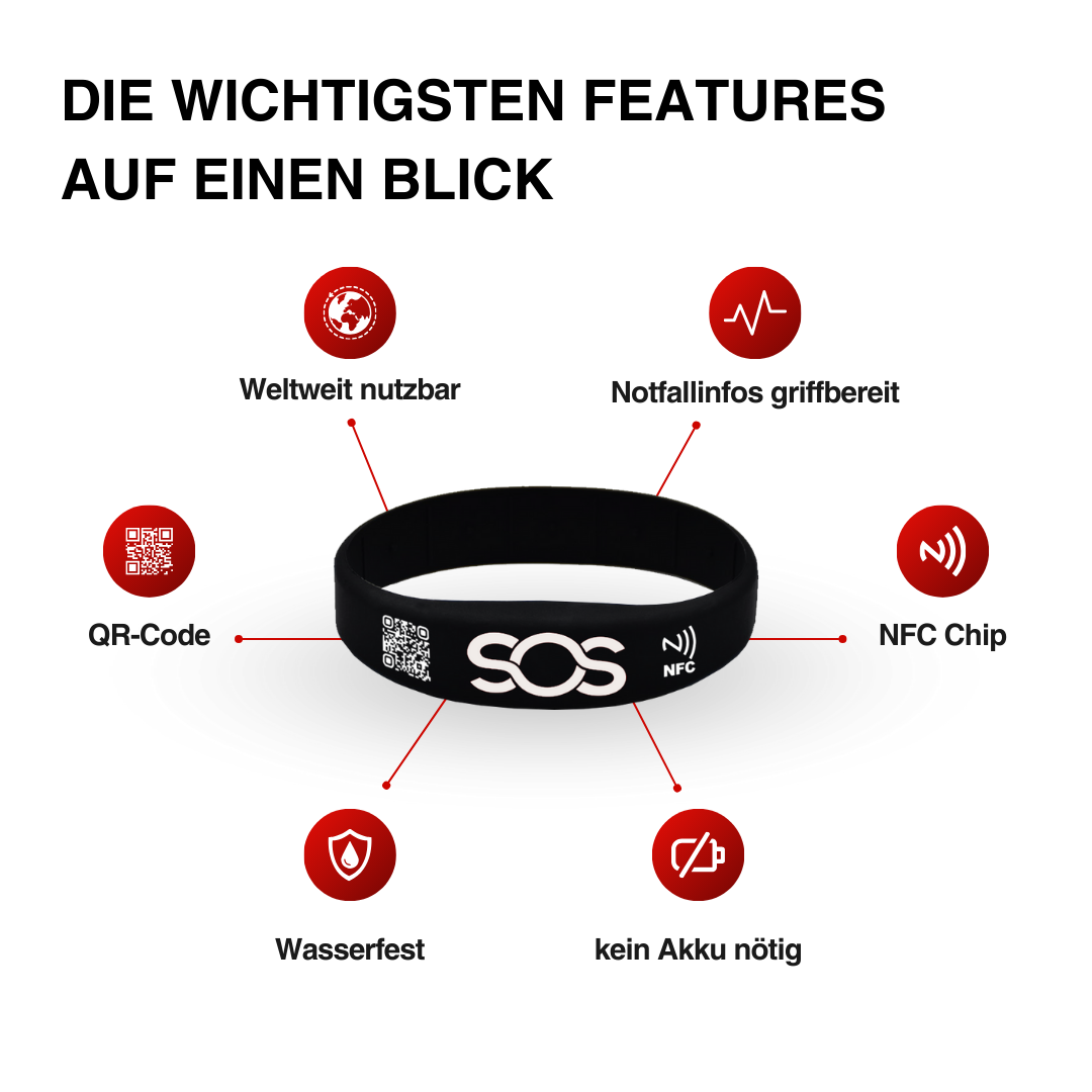 SOS Notfall-Armband Kids