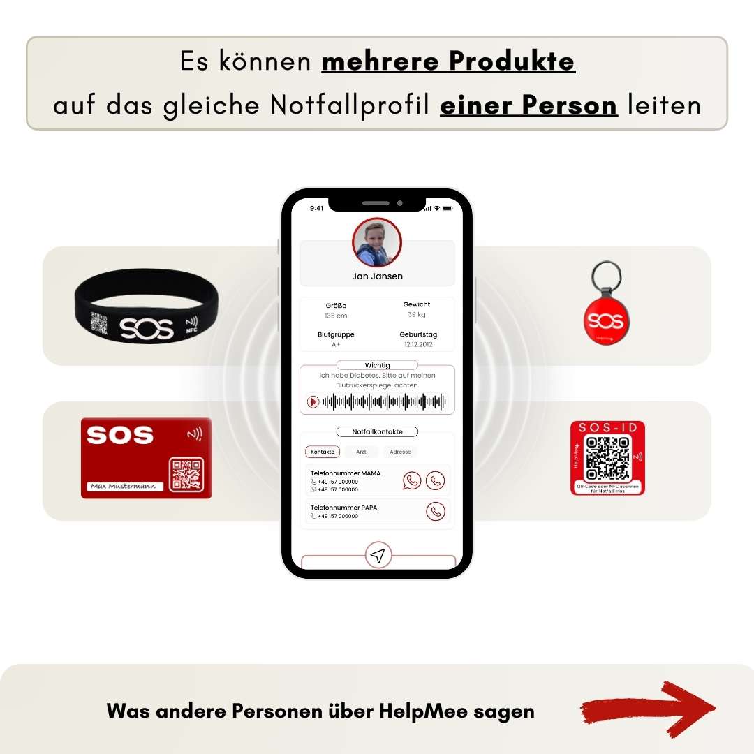 Kinder - Sicherheits - Set mit digitalen Helfer - Infos - HelpMee