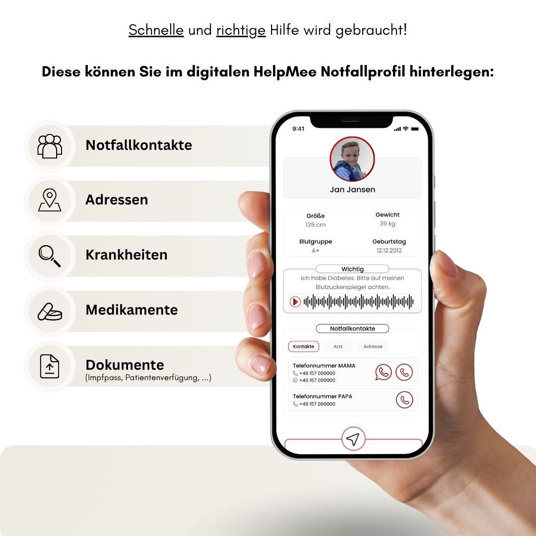 Kinder - Sicherheits - Set mit digitalen Helfer - Infos - HelpMee