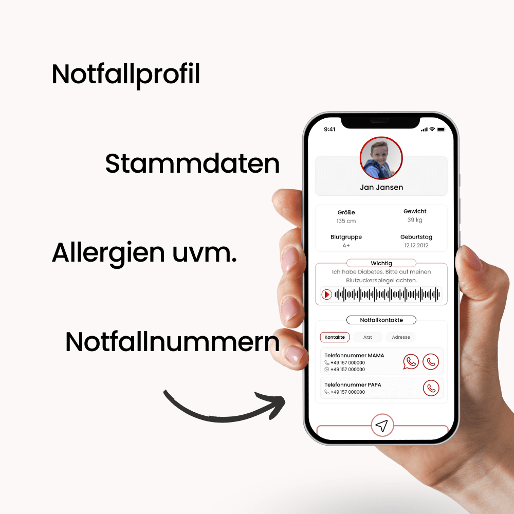 SOS Notfall - Armband Kids - HelpMee