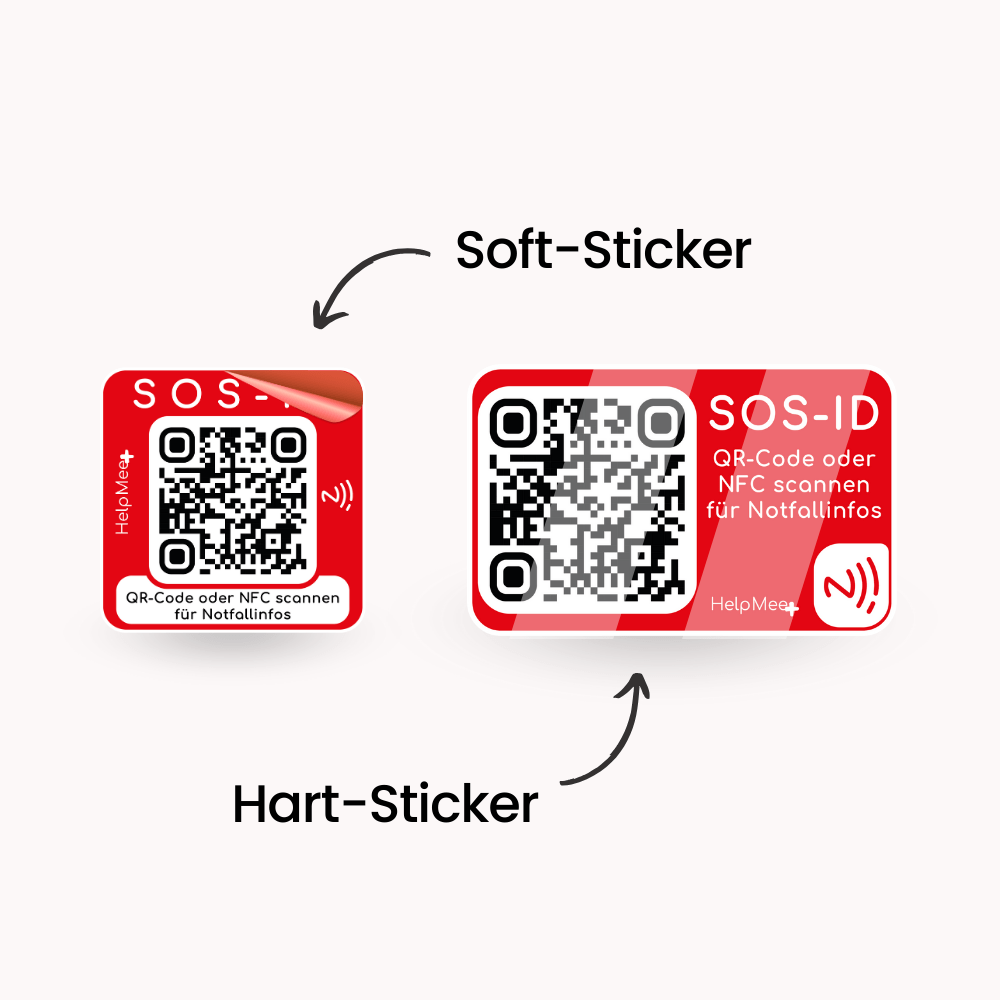 SOS Notfall Sticker 2er Set - HelpMee